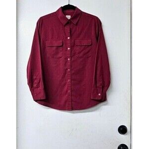 CHICO'S Wine Red Super Soft Long Sleeve Button-Up Women Shirt ( 1p)